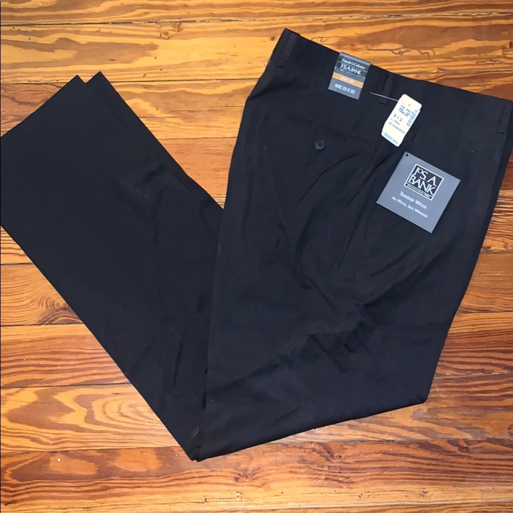 Charcoal traveler wool slim fit dress pants 35x32
